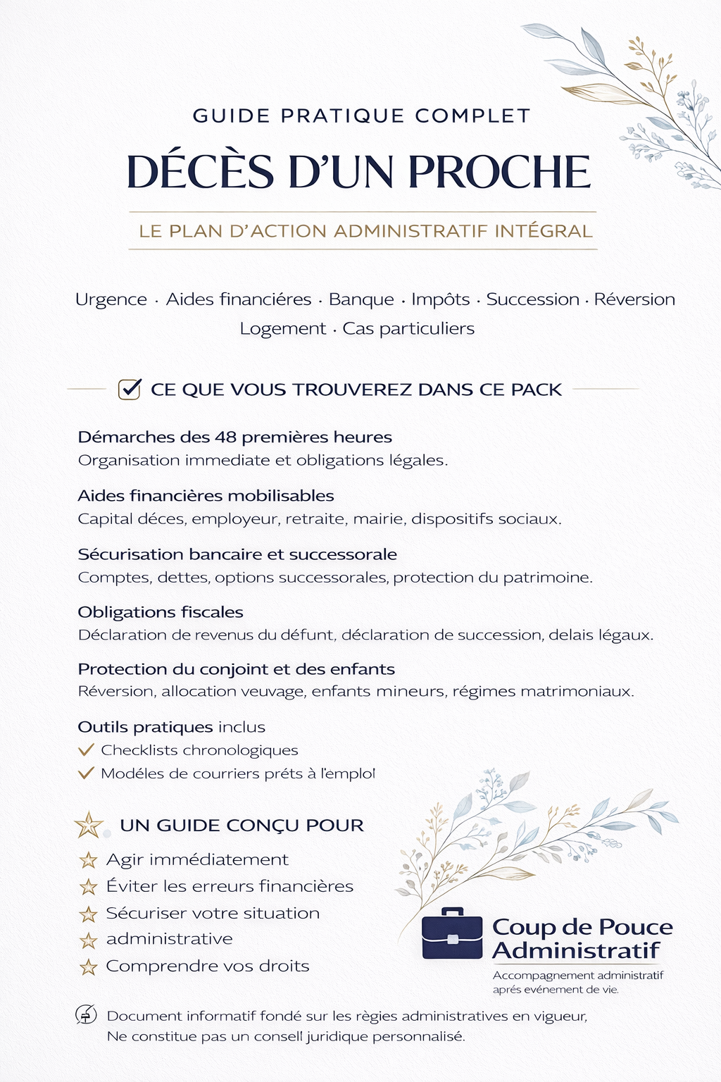 Décès d’un proche – Le guide administratif complet pour éviter erreurs et pertes financières (30 pages)