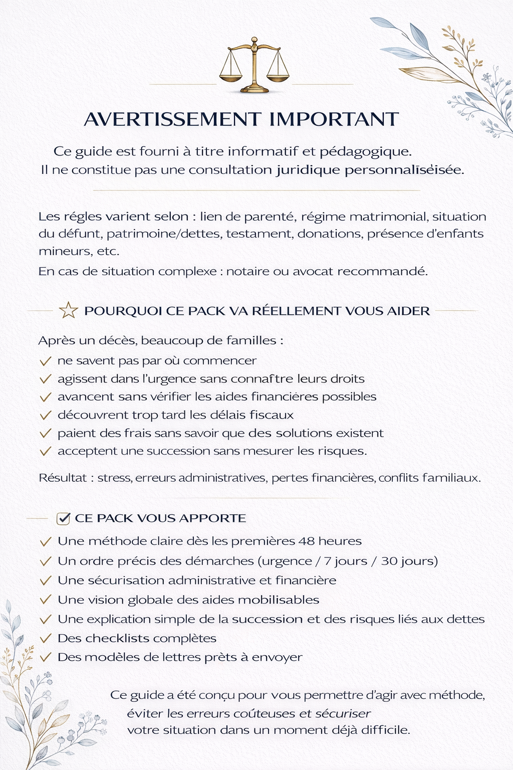 Décès d’un proche – Le guide administratif complet pour éviter erreurs et pertes financières (30 pages)