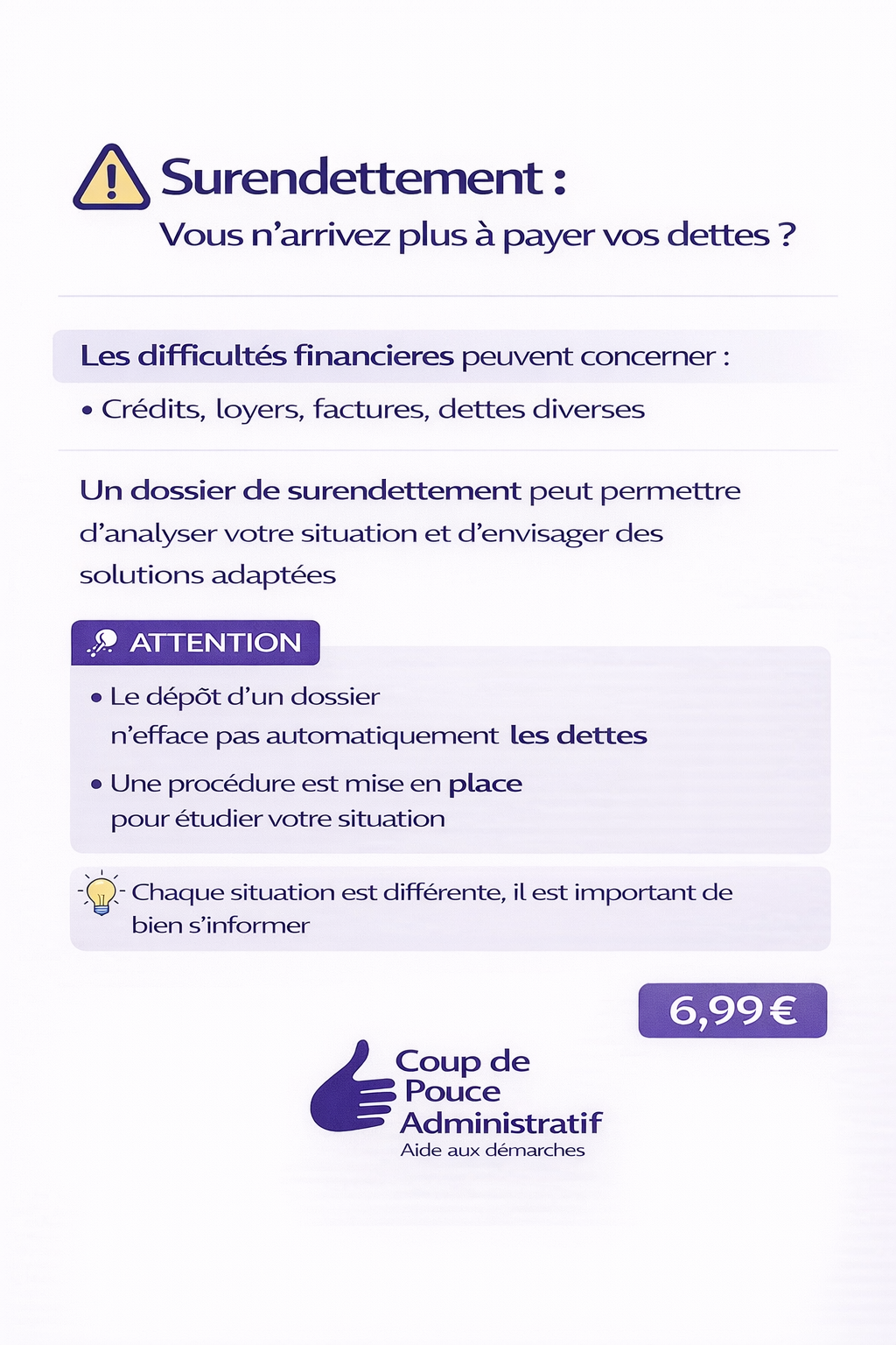 Surendettement : que faire en cas de difficultés à payer ses dettes ? – Fiche solution