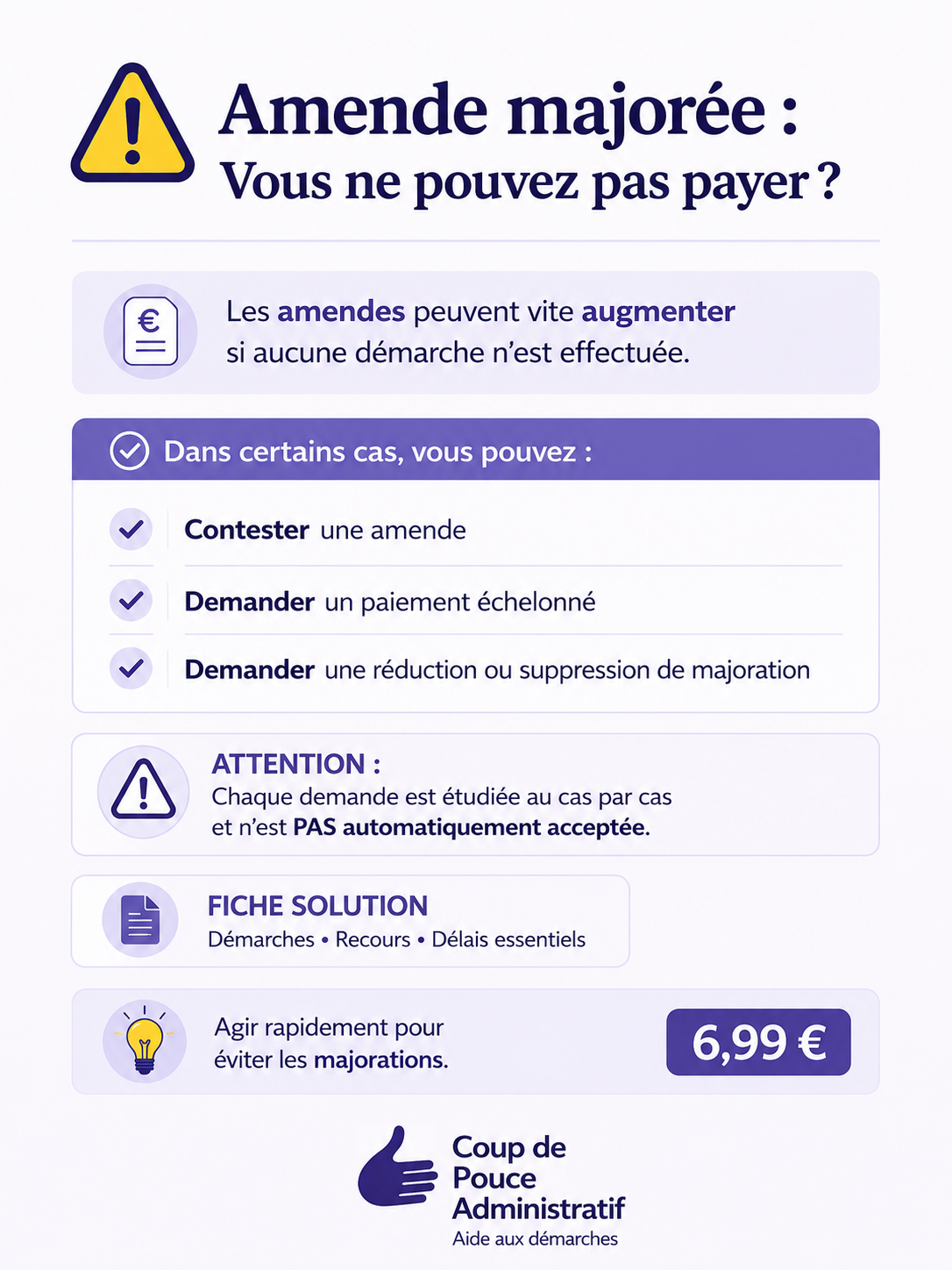 Amende majorée : que faire si vous ne pouvez pas payer ?